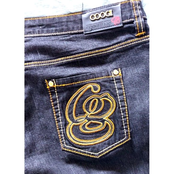 Women's COOGI Black Bootcut Jeans 15/16  Logo Pockets Gold embroidered NWOT - Picture 5 of 8